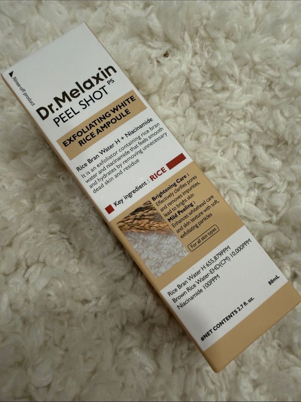 Dr. Melaxin Peel Shot Exfoliating White Rice Ampoule - Beige